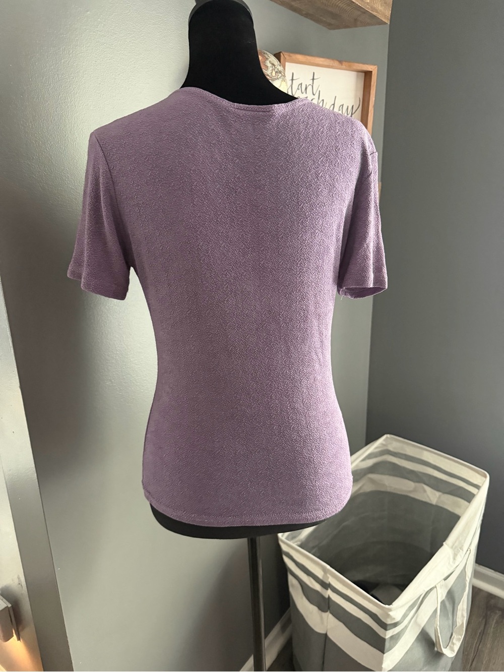 Ninety Petite Dusty Lavender Knit Top Size Medium - Picture 4 of 6